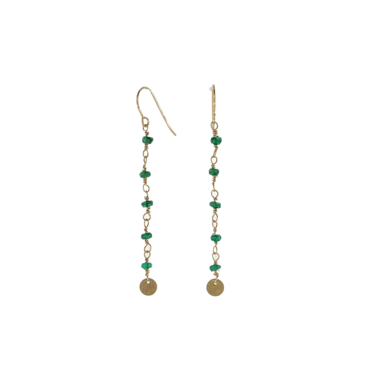 14k + Emerald Drop Earrings