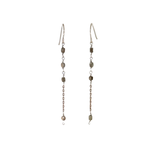 Sterling + Beaded Drop Earrings