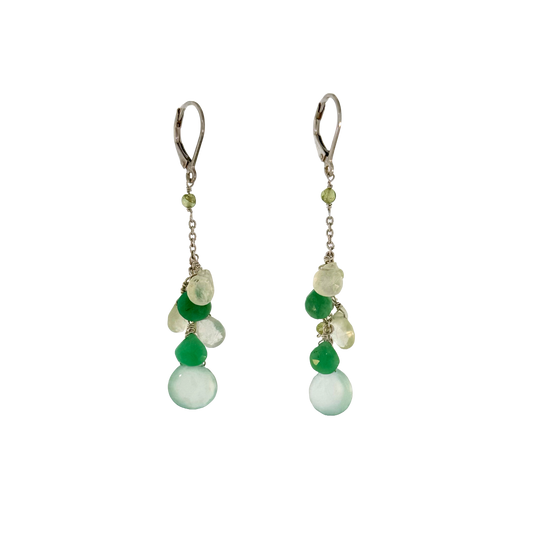 Sterling + Sea Greens Gemstone Drop Earrings