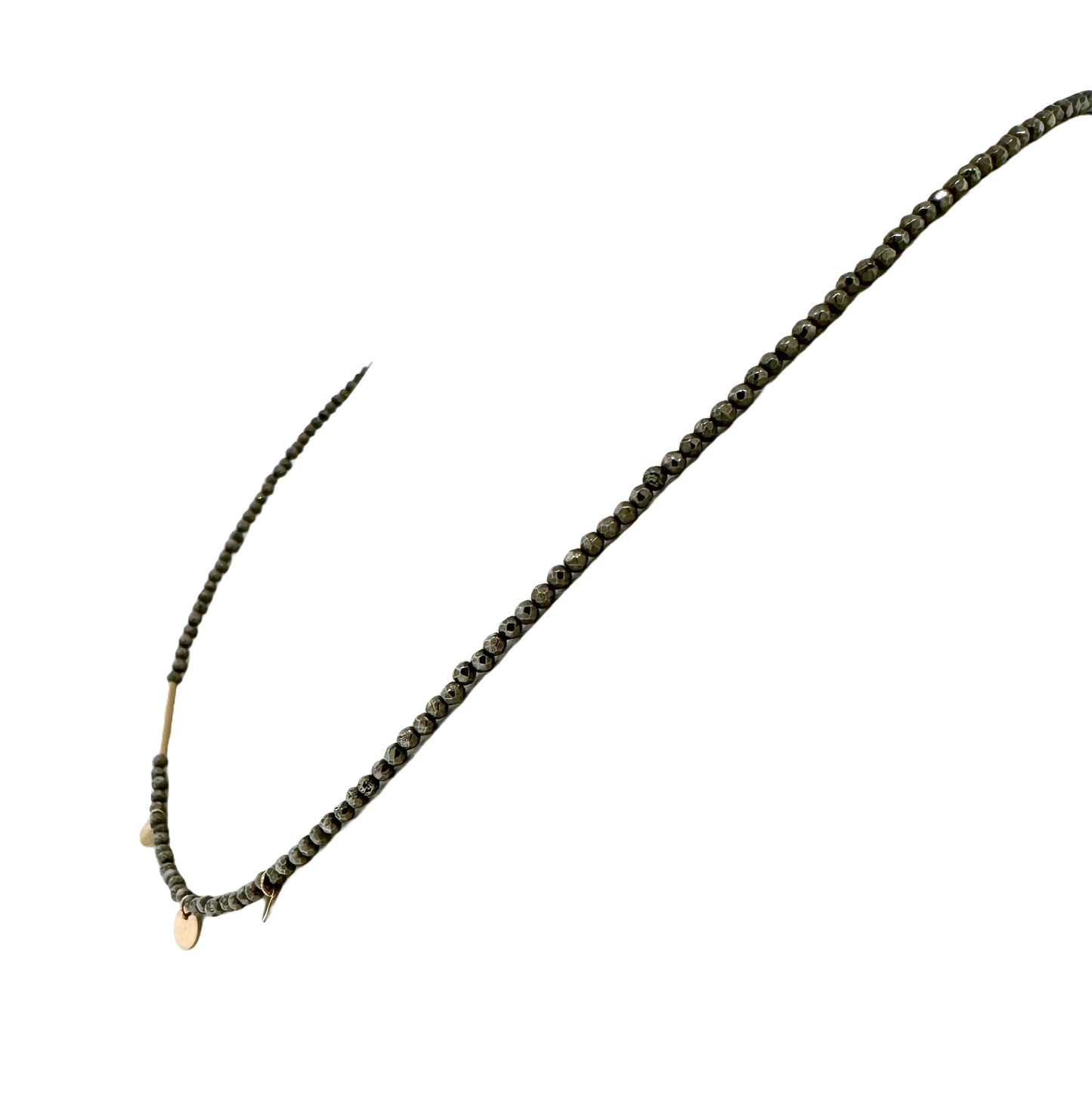 14k + Pyrite Beads & Mini Discs Necklace