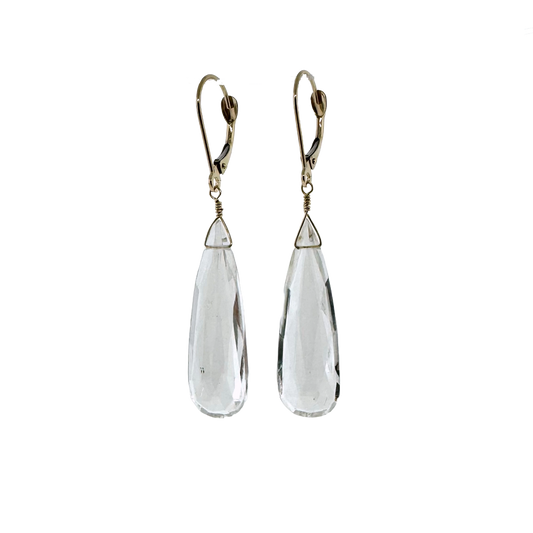 14k + Quartz Briolette Earrings