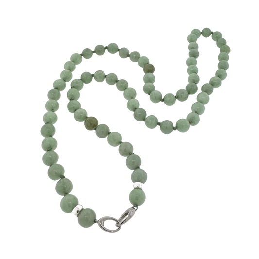 Sterling + Jade Bead Necklace