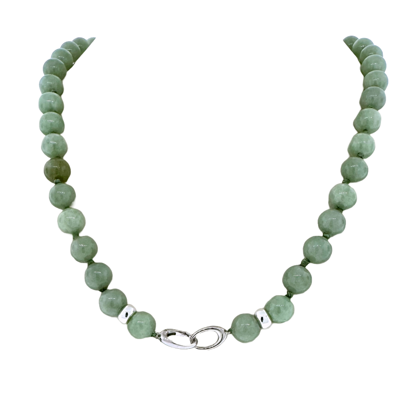 Sterling + Jade Bead Necklace