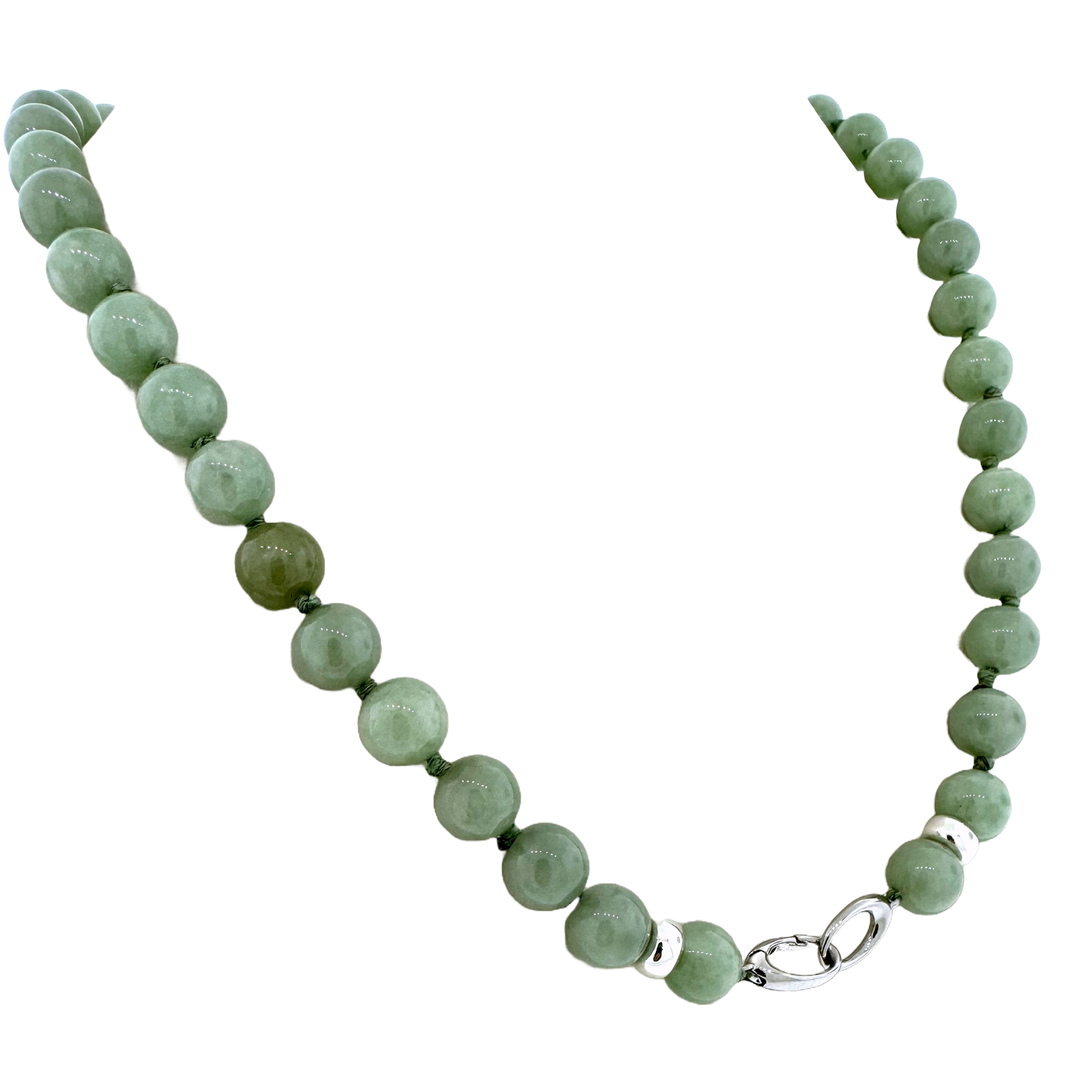 Sterling + Jade Bead Necklace