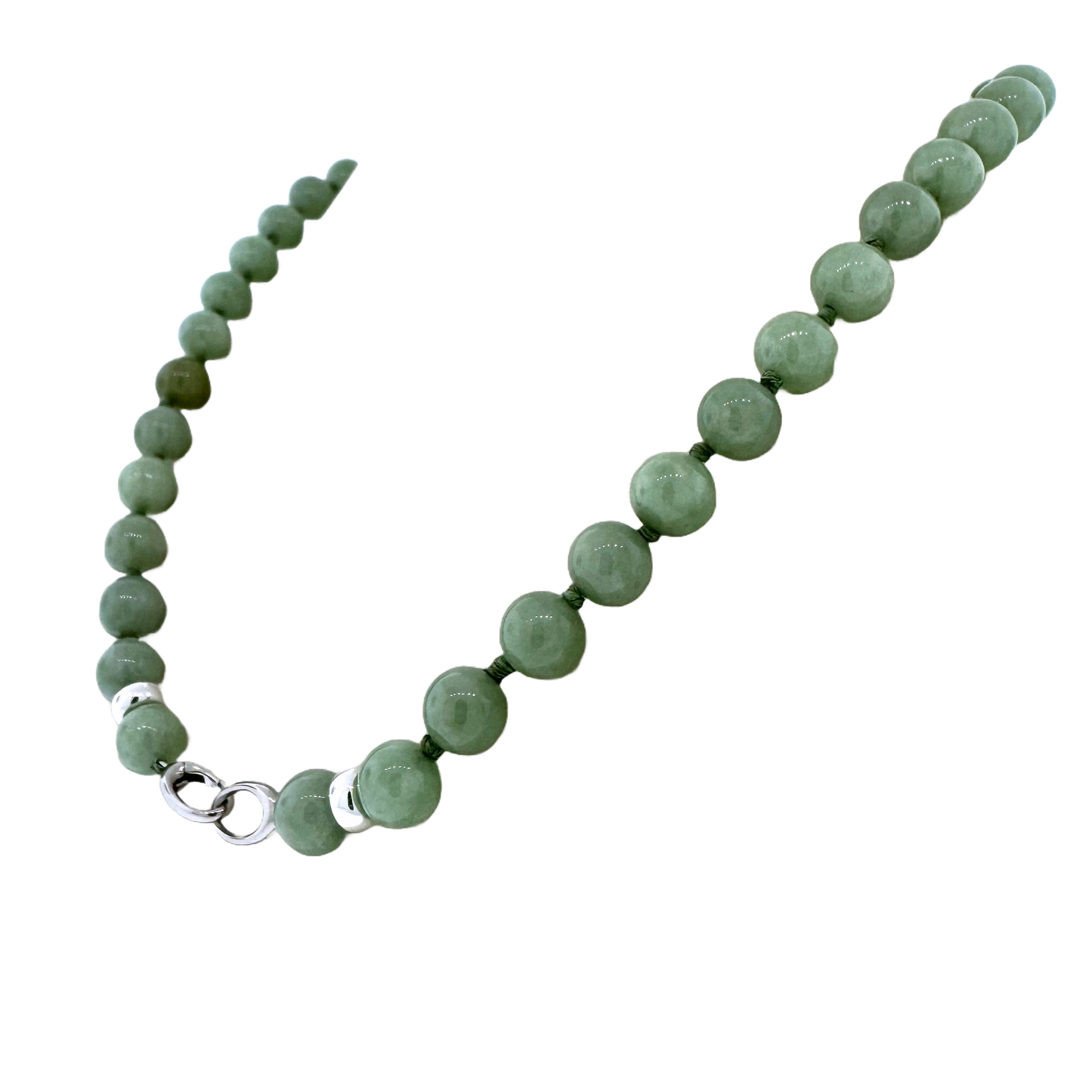 Sterling + Jade Bead Necklace