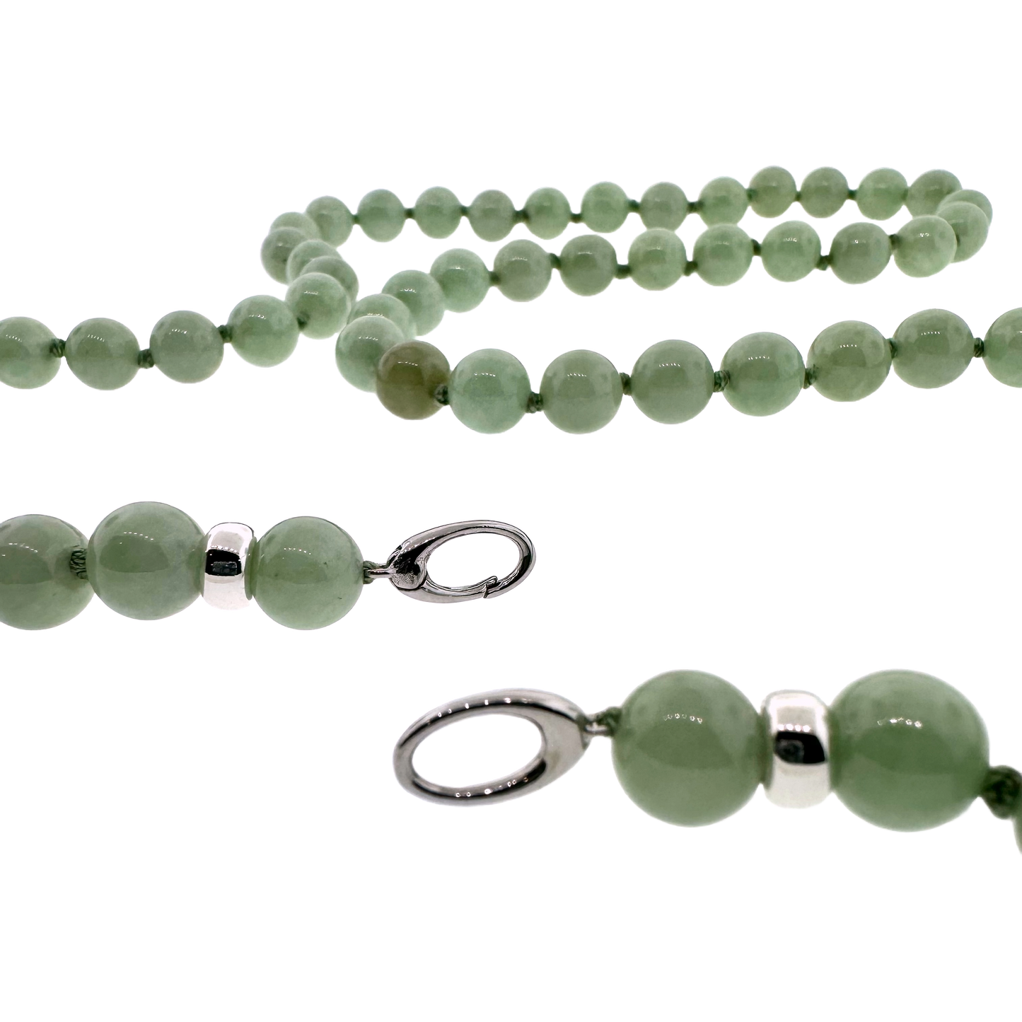 Sterling + Jade Bead Necklace