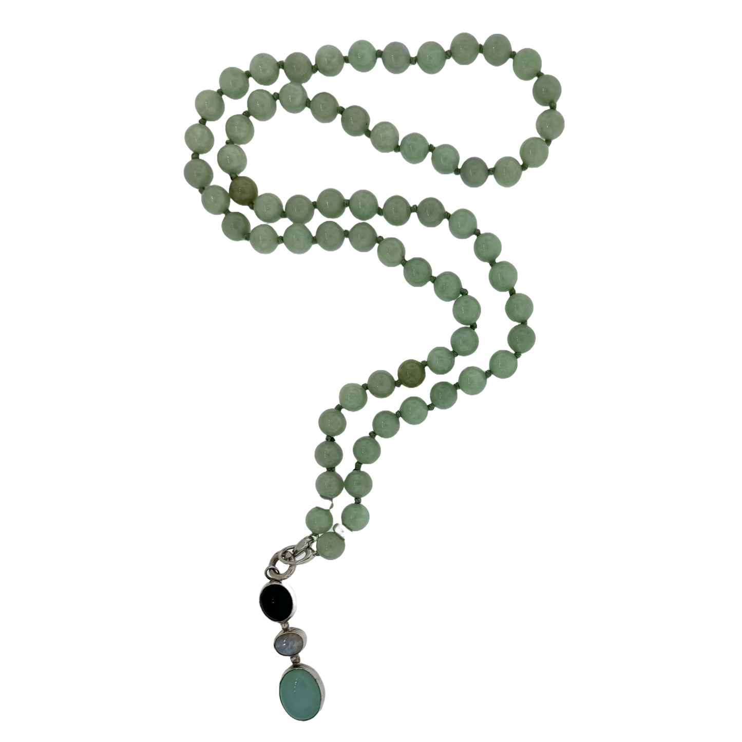 Sterling + Jade Bead Necklace
