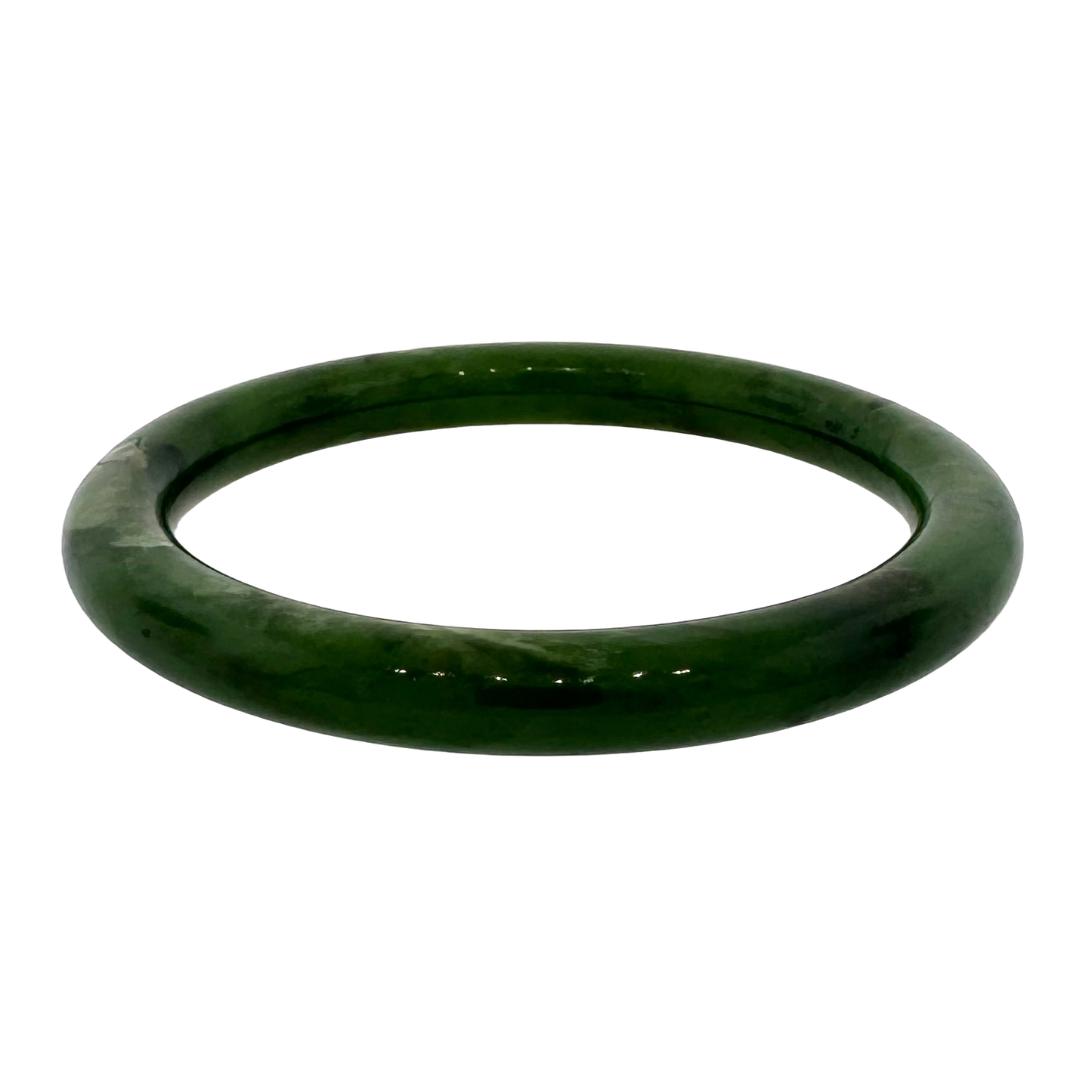 Estate Nephrite Jade Hololith Bangle