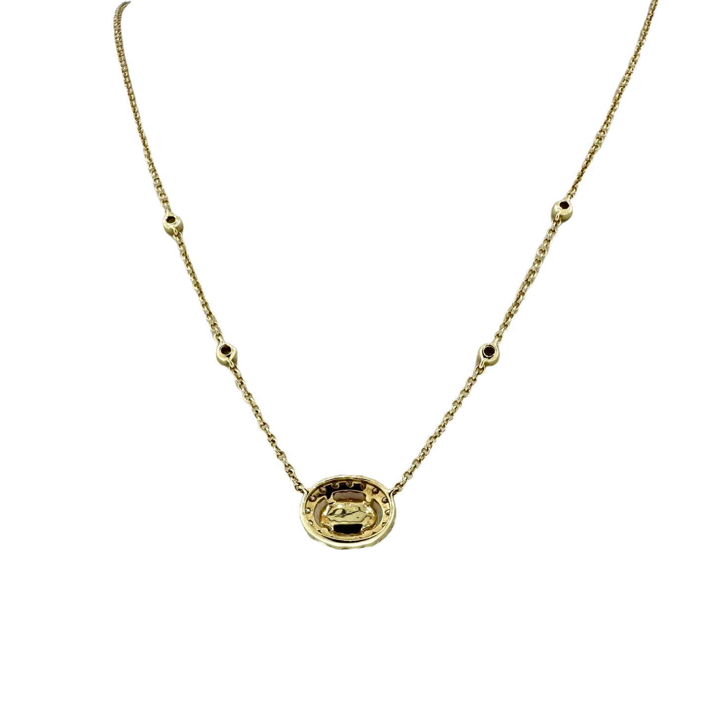 Estate 14k + Opal and Diamond Necklace
