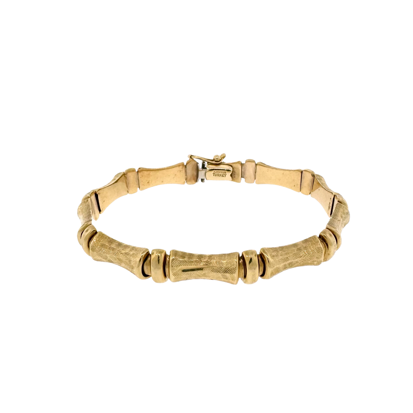 Estate 14k + Textured Bamboo Bracelet