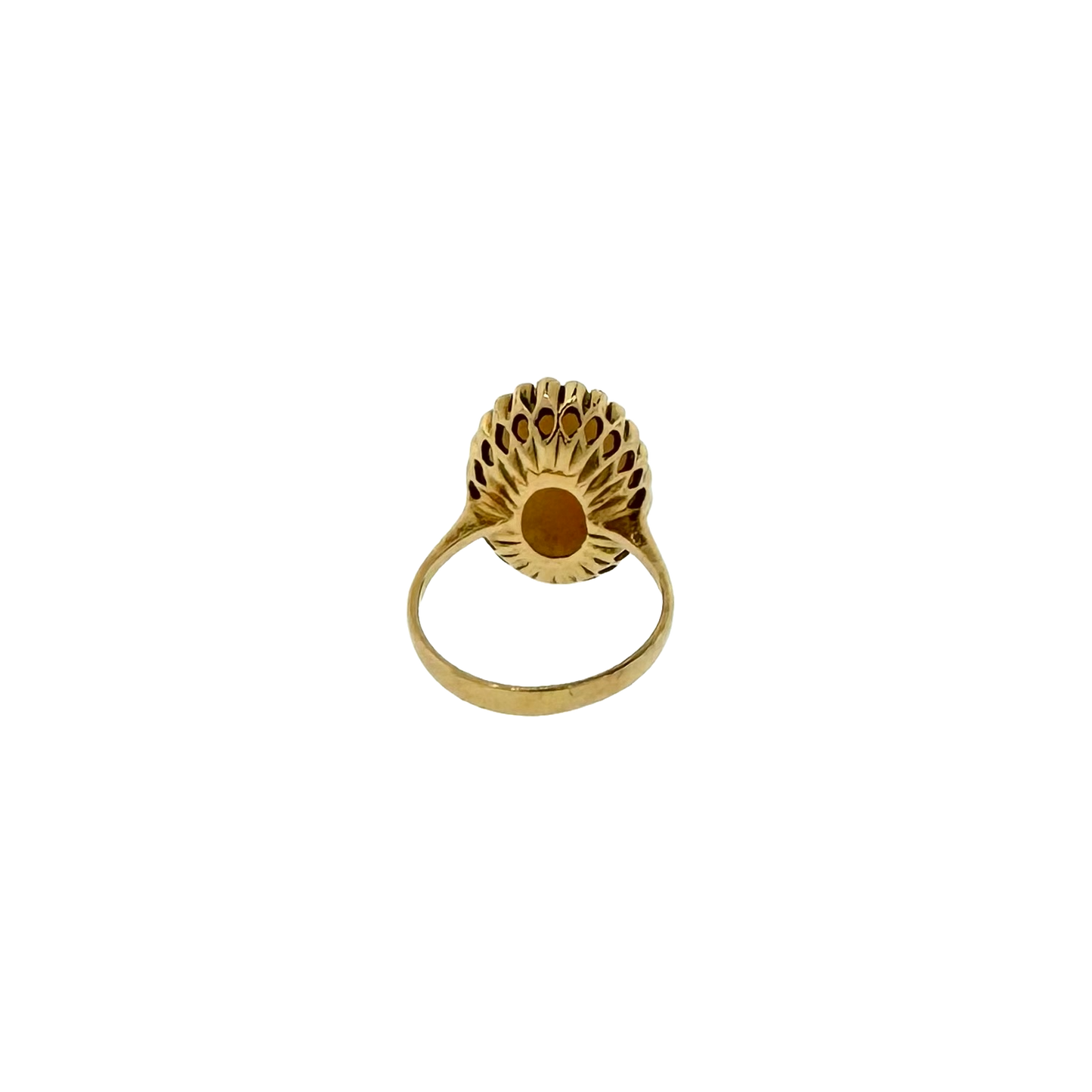 Estate 18k + Oval Shell Cameo Ring