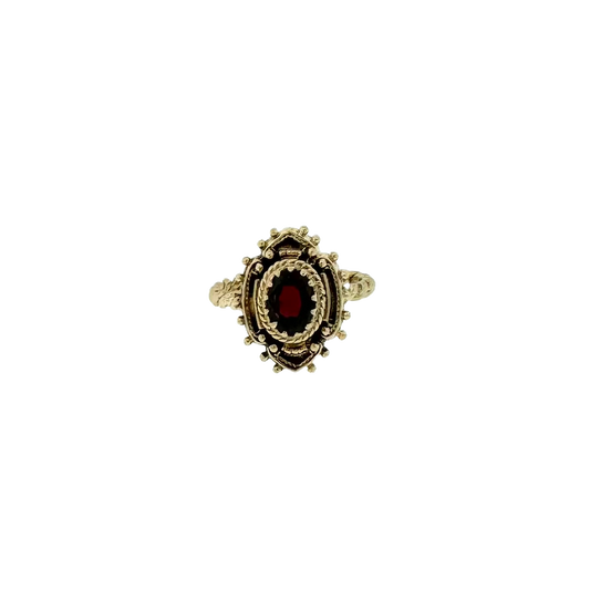 Estate 14k + Bohemian Garnet Ring