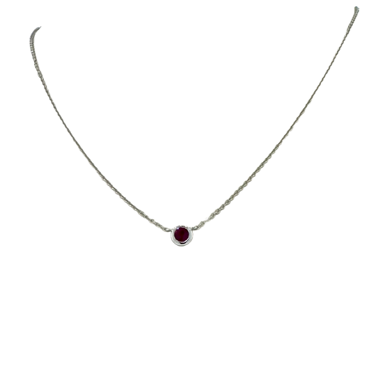 14k + Bezel Set Ruby Necklace