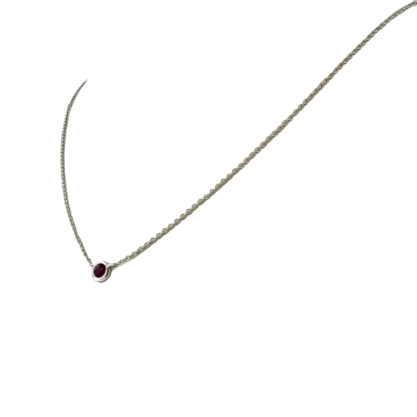 14k + Bezel Set Ruby Necklace