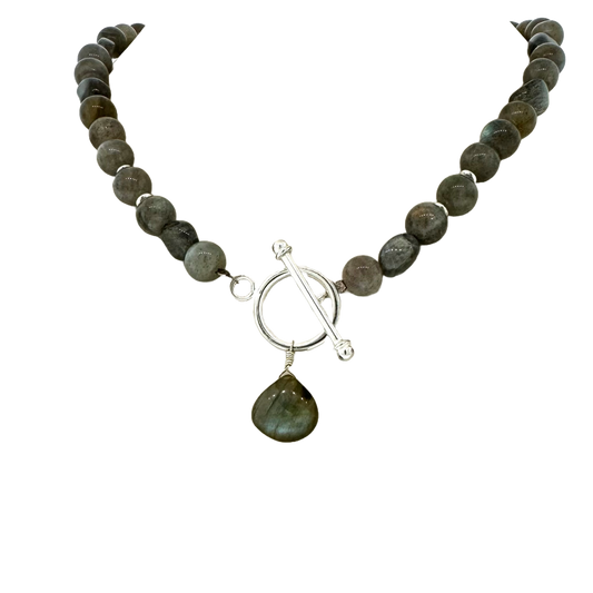 Sterling + Labradorite Toggle Necklace