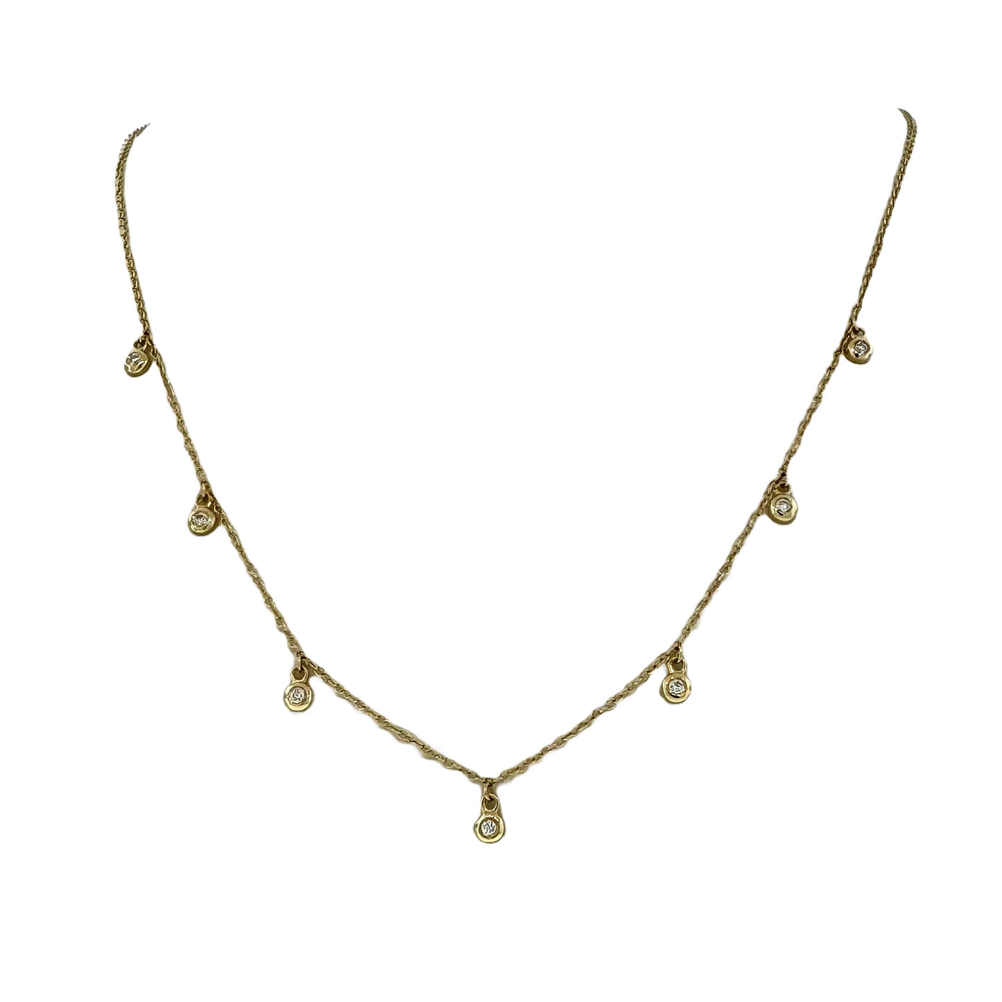 Estate 14k + Diamond Dangle Necklace