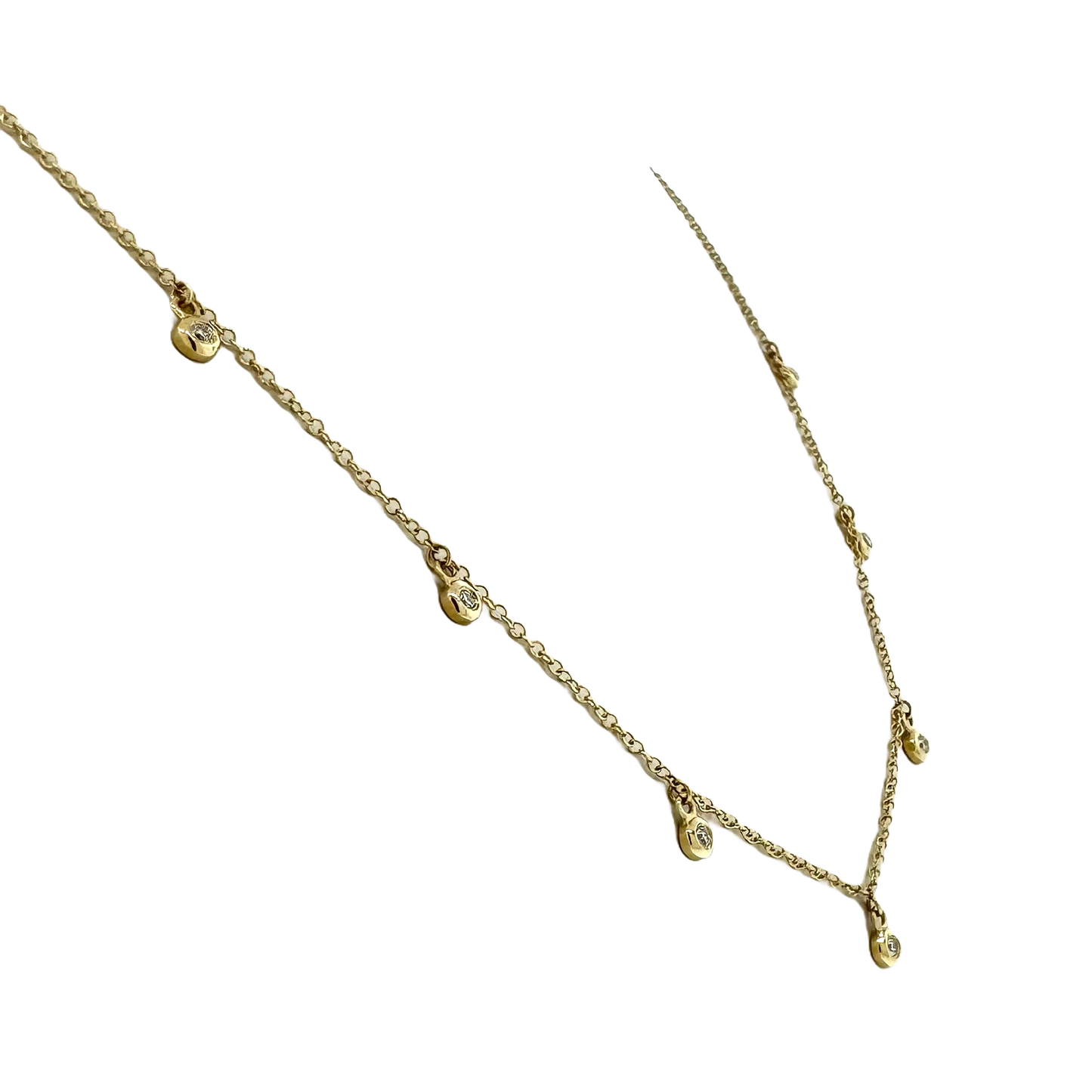 Estate 14k + Diamond Dangle Necklace