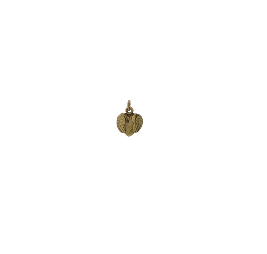 Estate 14k + Heart with Wings Mini Charm