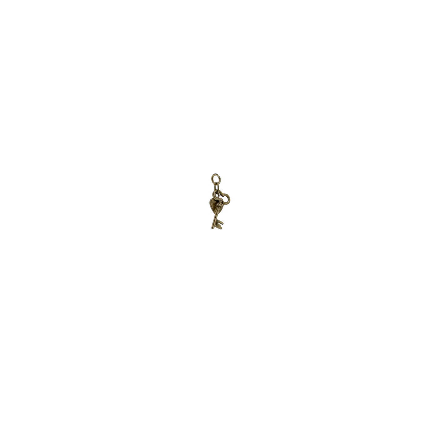 Estate 14k + Enameled Heart and Key Charm