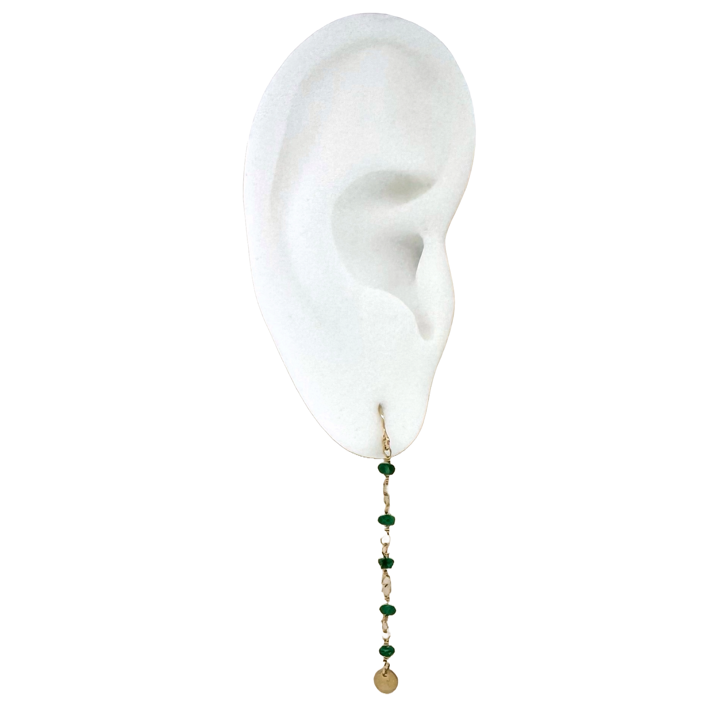 14k + Emerald Drop Earrings