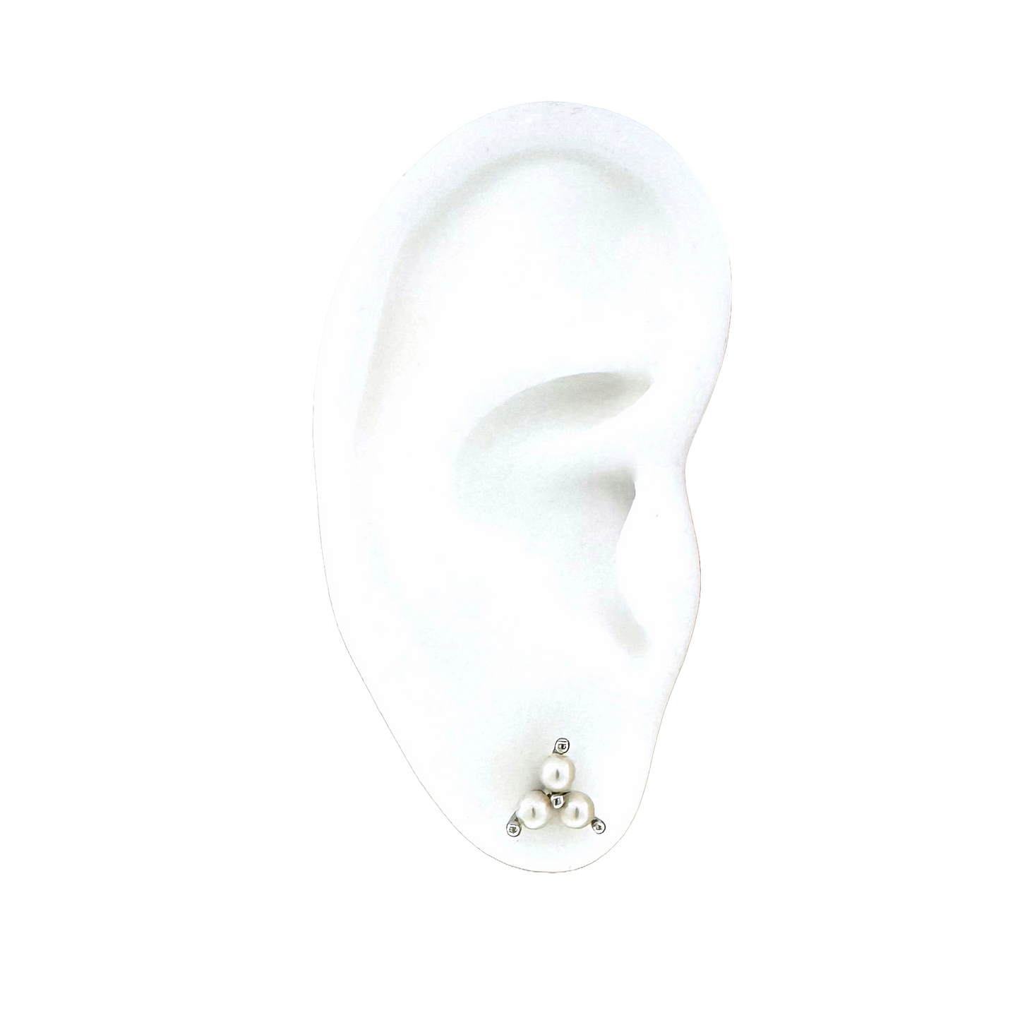 14k + Pearl Trefoil Stud Earrings