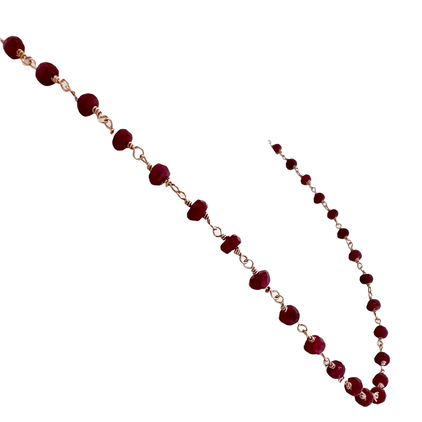 14k + Ruby Beaded Necklace