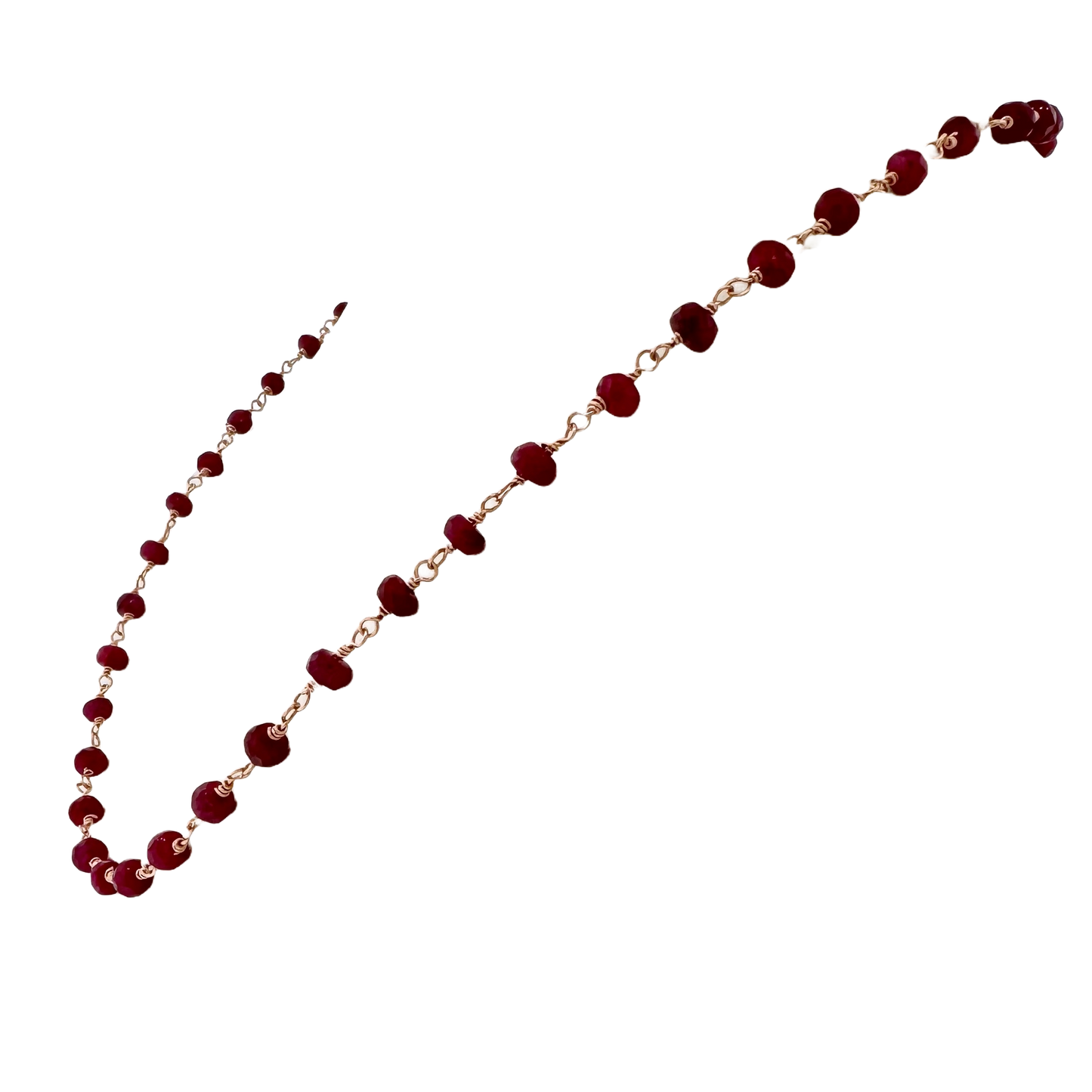 14k + Ruby Beaded Necklace