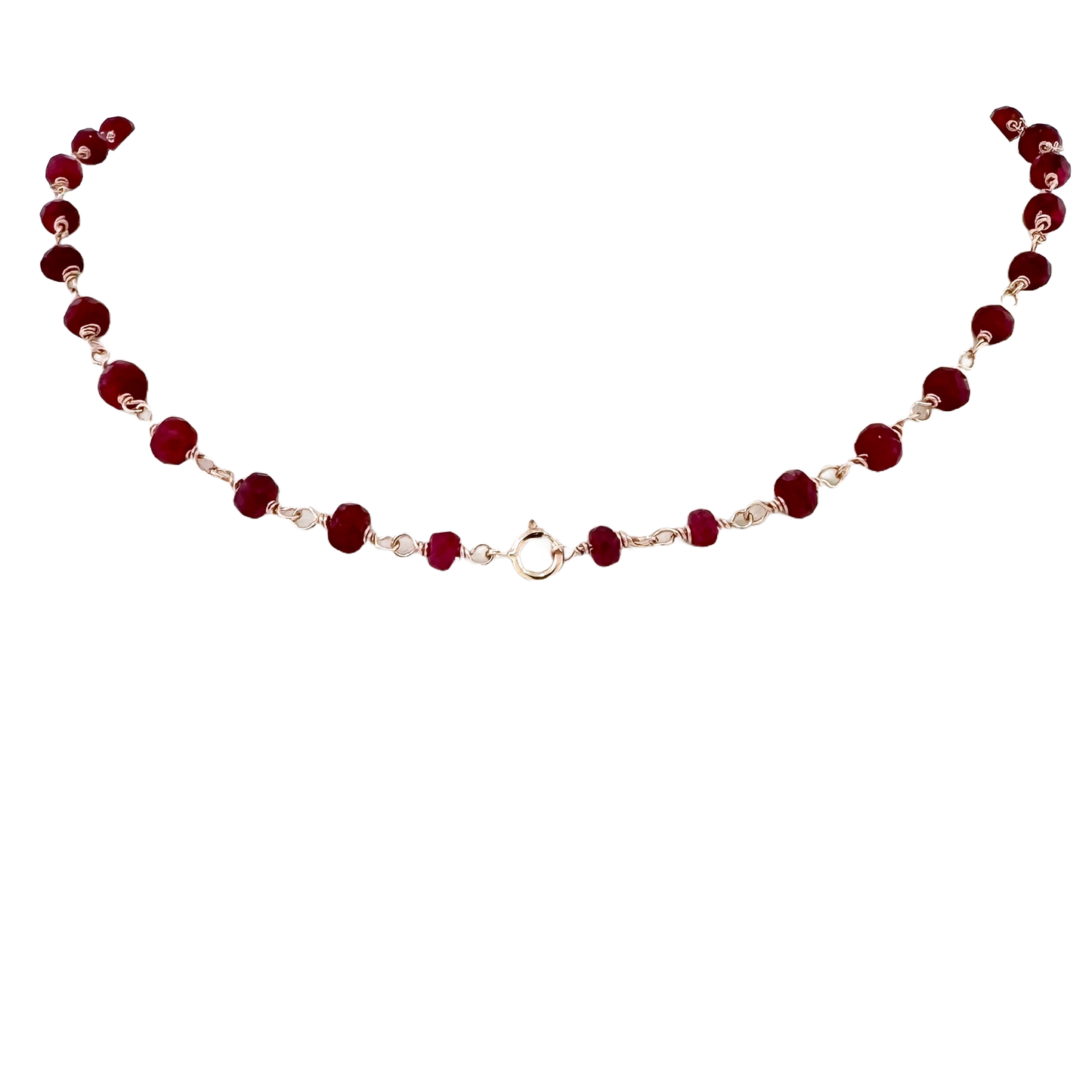 14k + Ruby Beaded Necklace