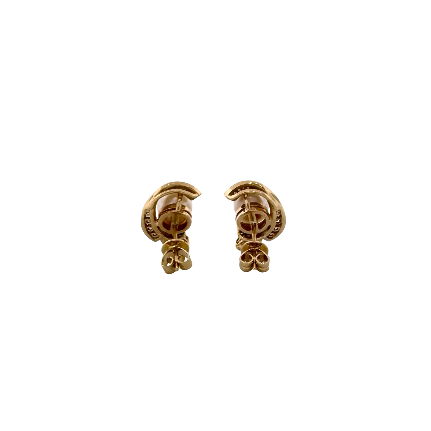 Estate 14k + Pearl Earrings with Sapphires and Diamonds