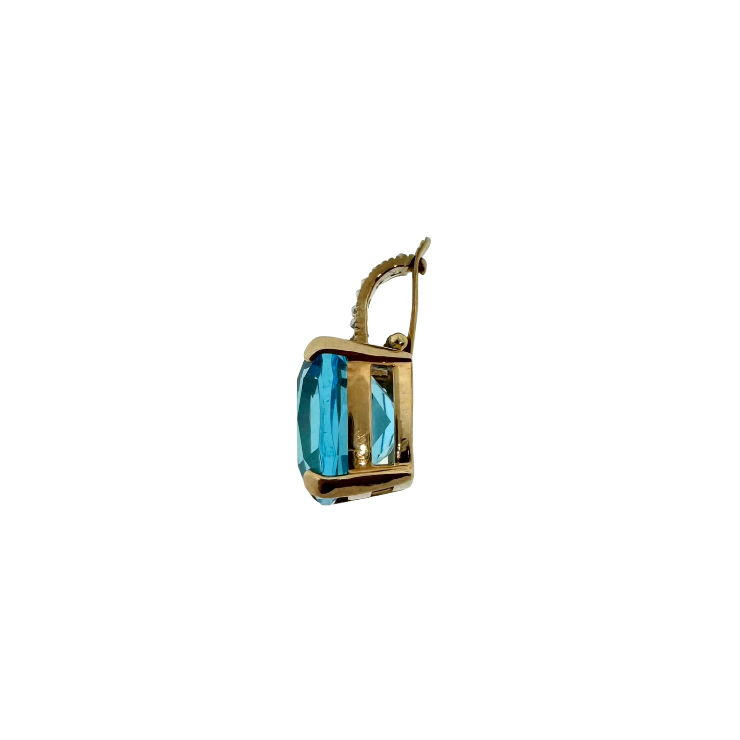 Estate 14k + Blue Topaz & Diamond Necklace