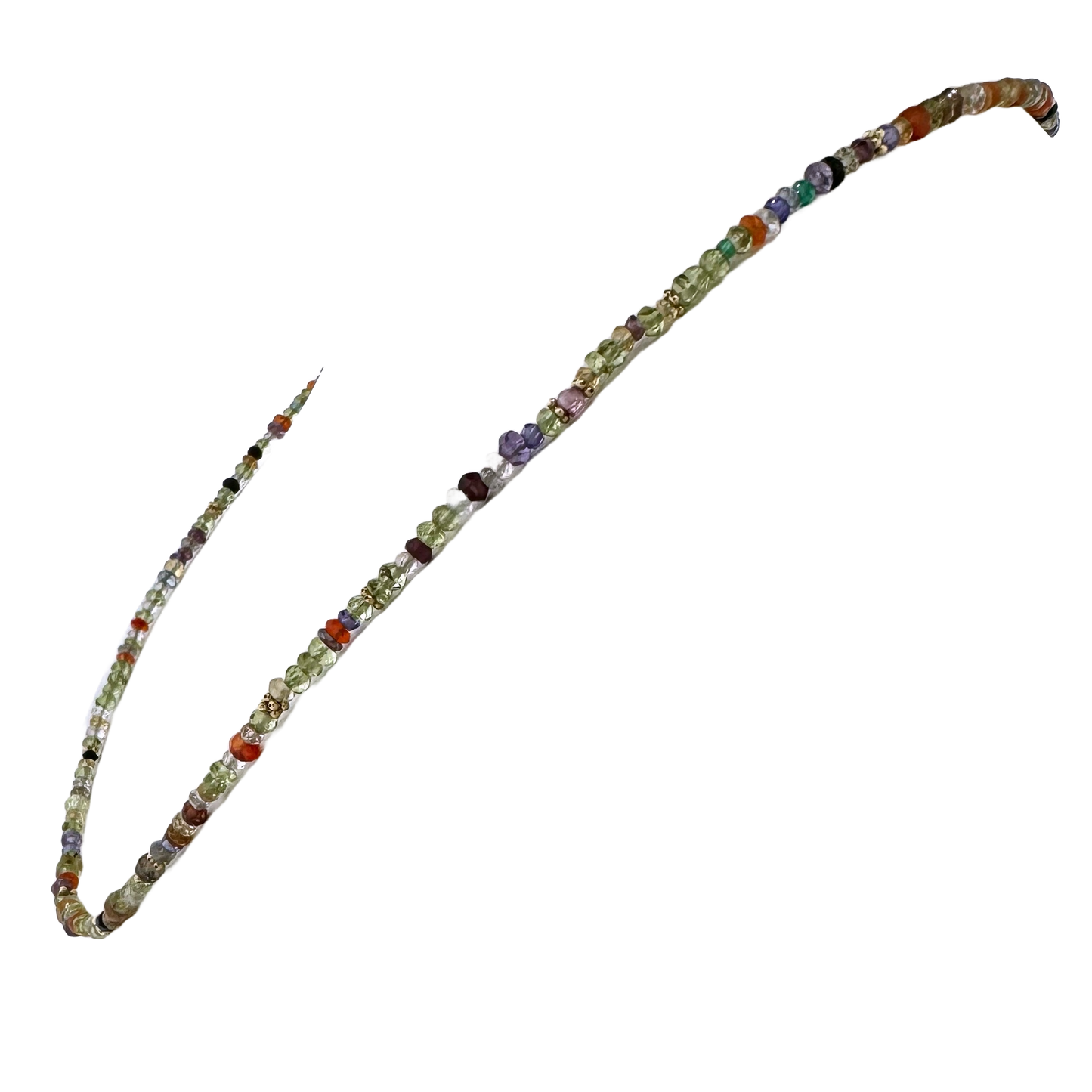 14k + Multi Gemstone Beaded Necklace