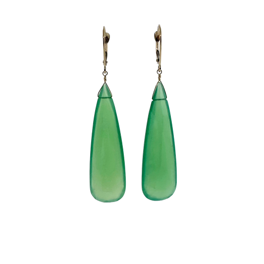 14k + Chalcedony Briolette Earrings