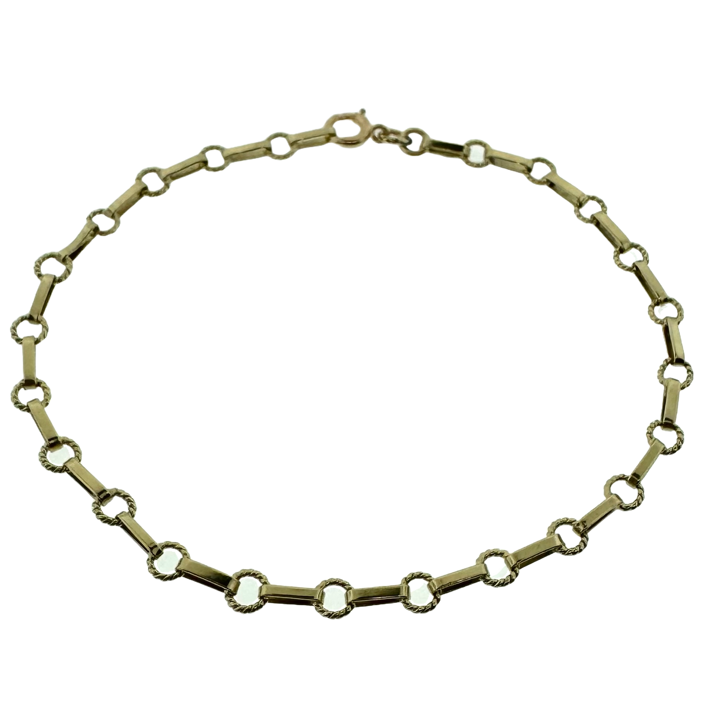 Estate 14k + Circle Bar Chain Bracelet