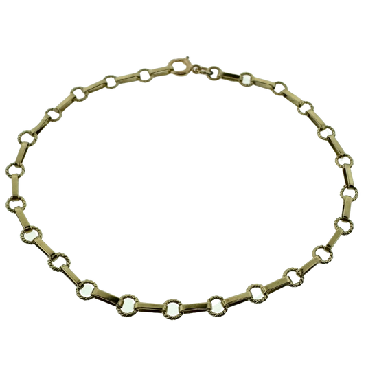 Estate 14k + Circle Bar Chain Bracelet