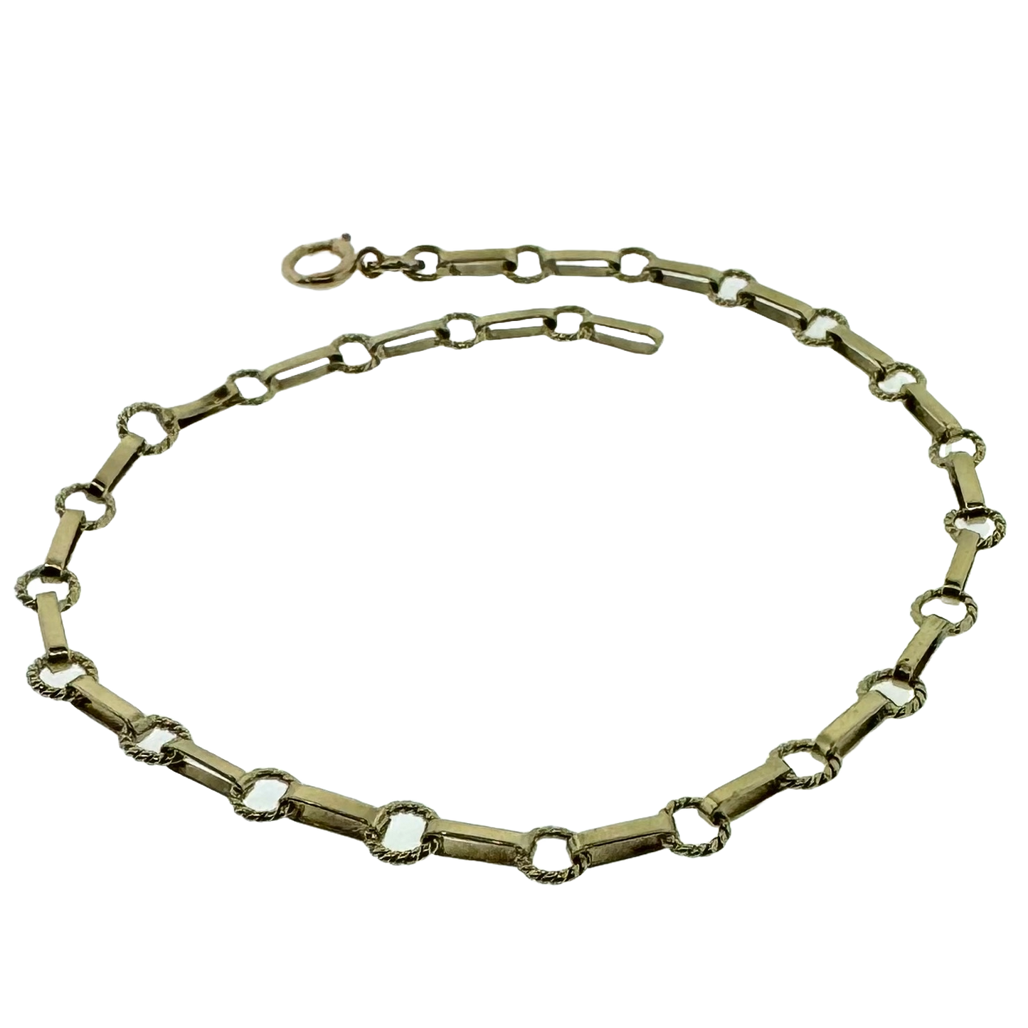 Estate 14k + Circle Bar Chain Bracelet