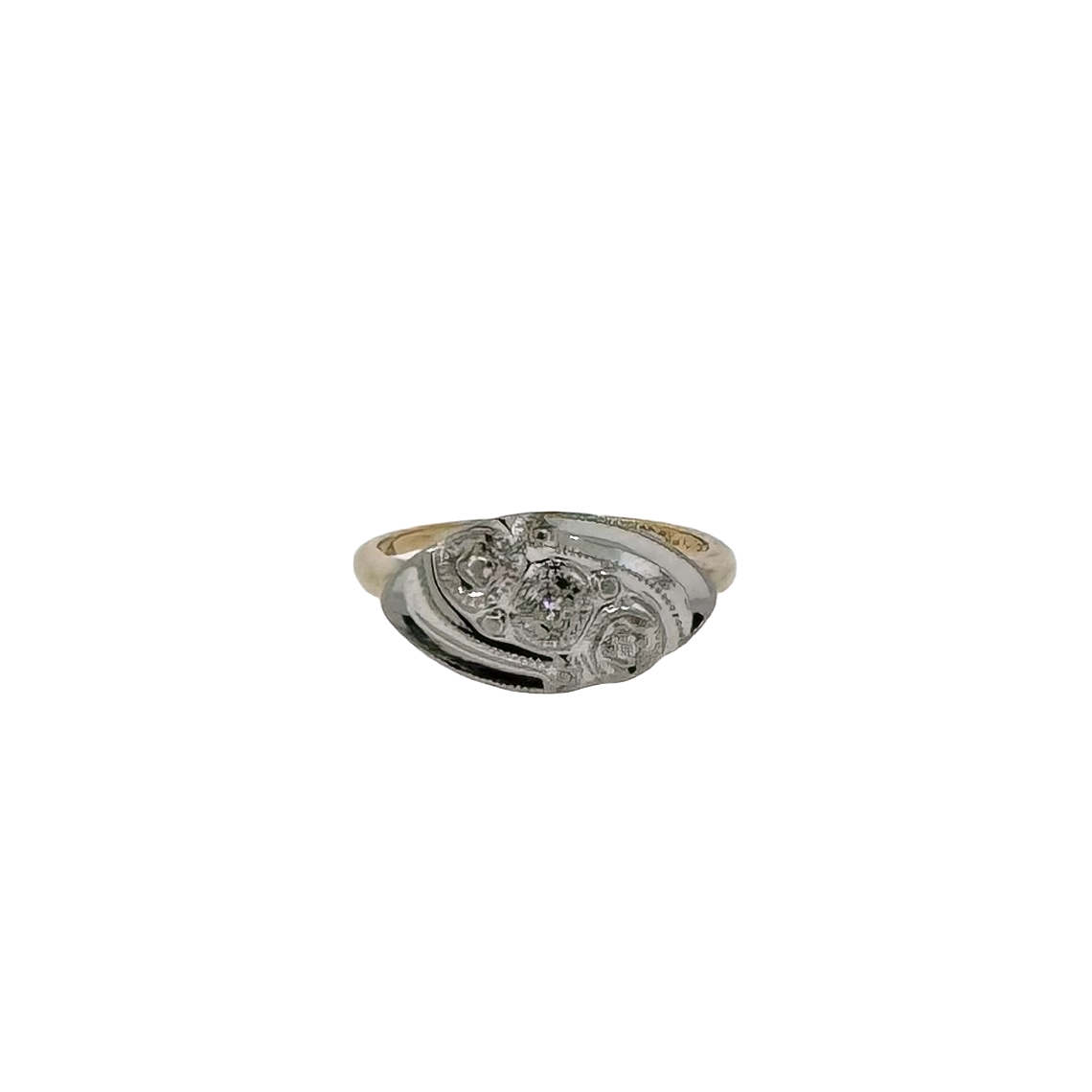 Estate 10k + Diamond Navette Ring