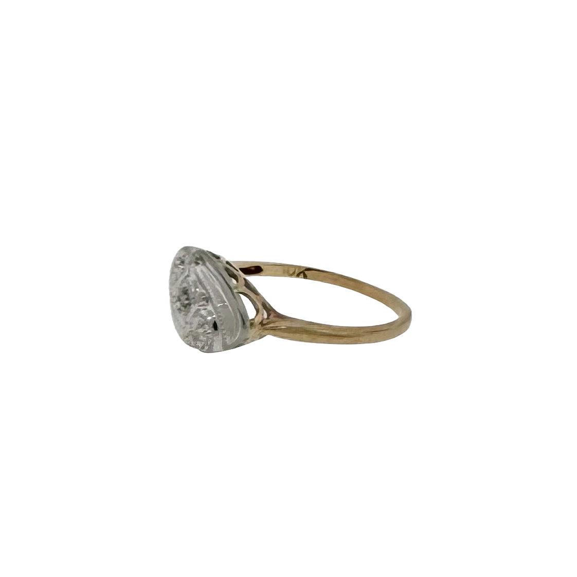 Estate 10k + Diamond Navette Ring