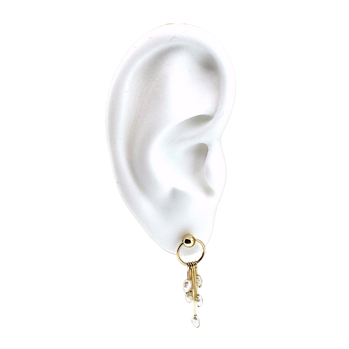 Estate 14k + Pearl Fringe Earrings