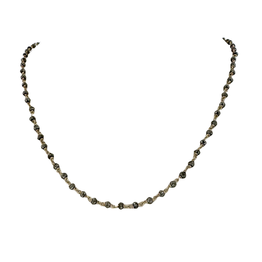 Estate 14k + Pyrite Beaded Chain Necklace