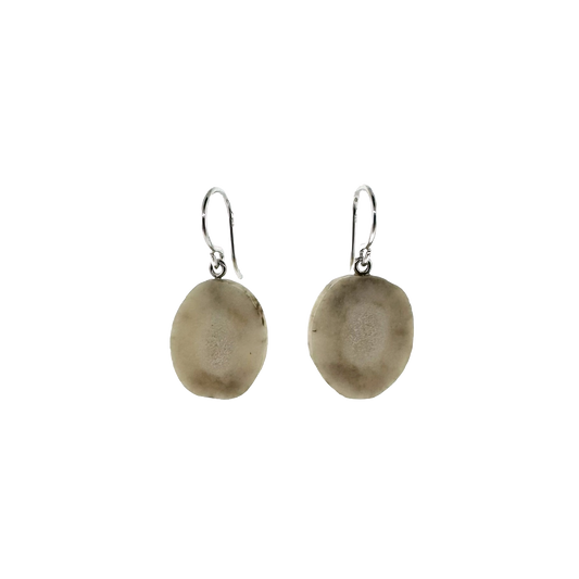 Sterling + Small Antler Slice Earrings