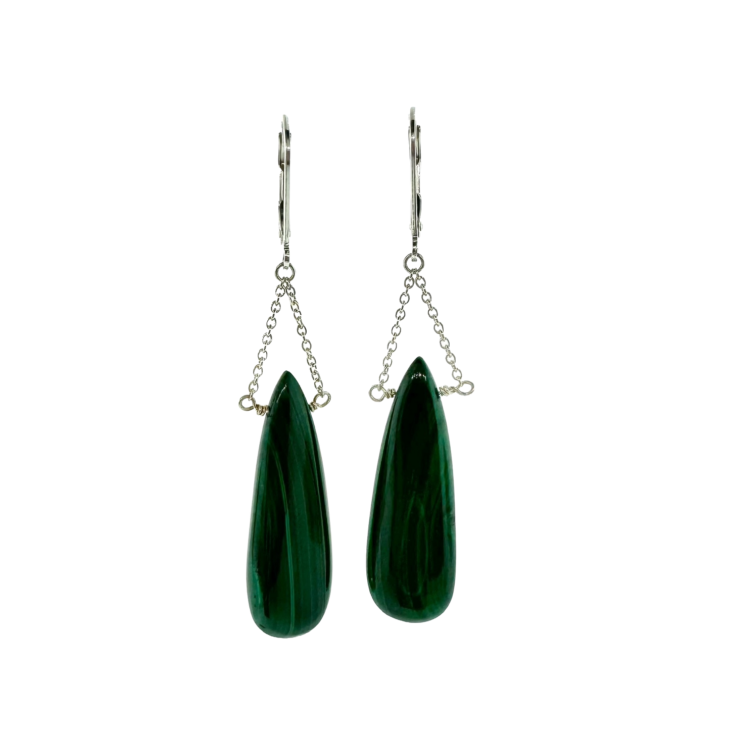 Sterling + Malachite Drop Earrings