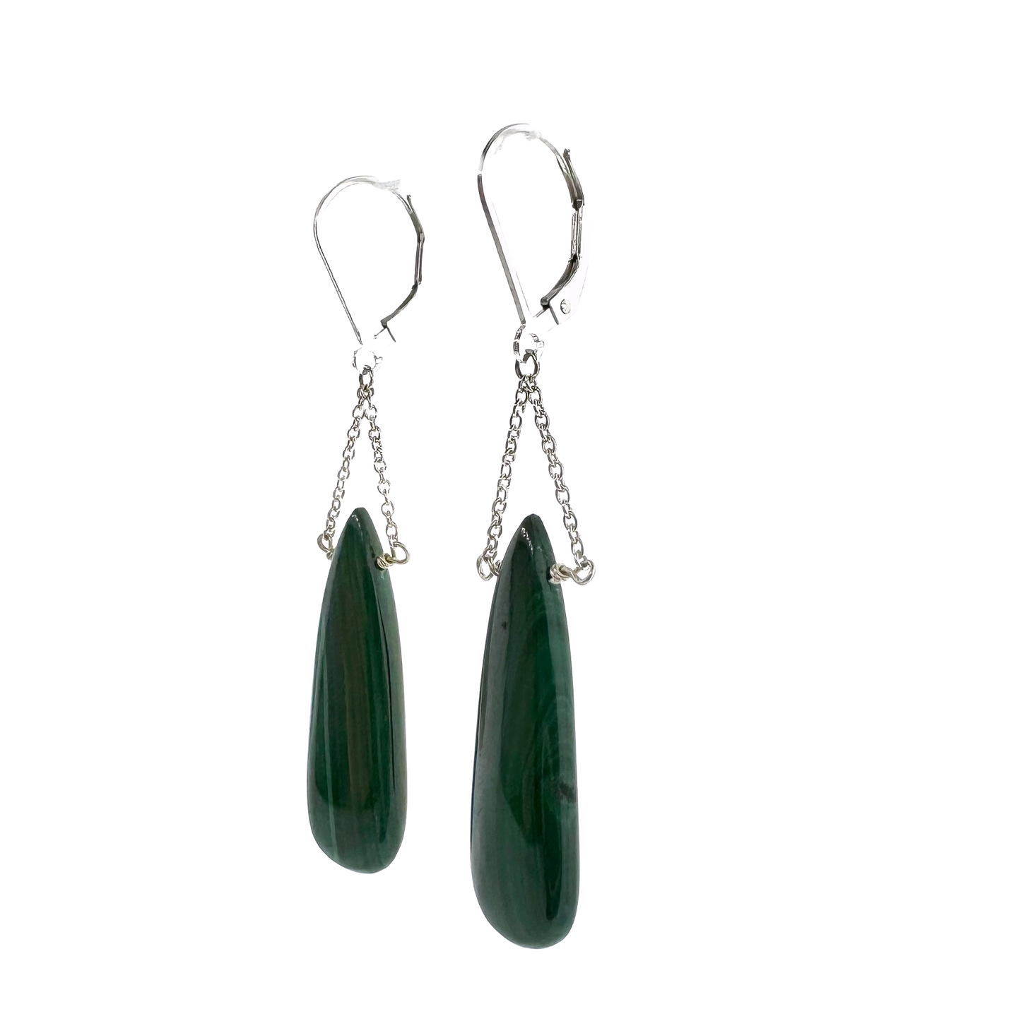 Sterling + Malachite Drop Earrings