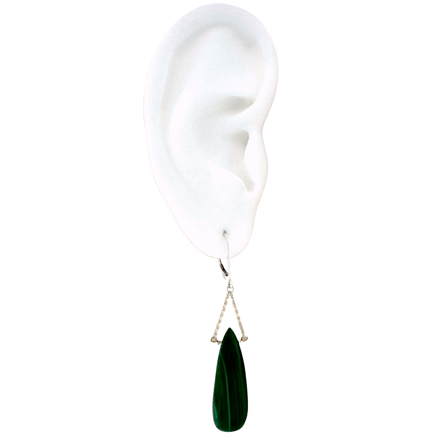 Sterling + Malachite Drop Earrings