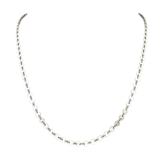 Sterling + Disc Chain Necklace 18"