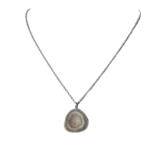 Sterling + Small Antler Slice Necklace