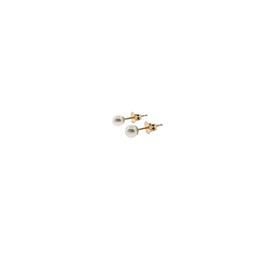 14k + 3.5mm Pearl Stud Earrings