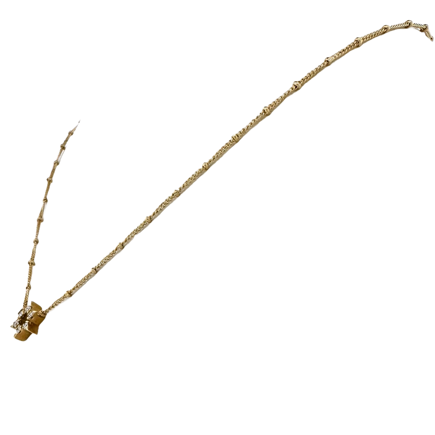 Estate 14k + Diamond Star of David Necklace