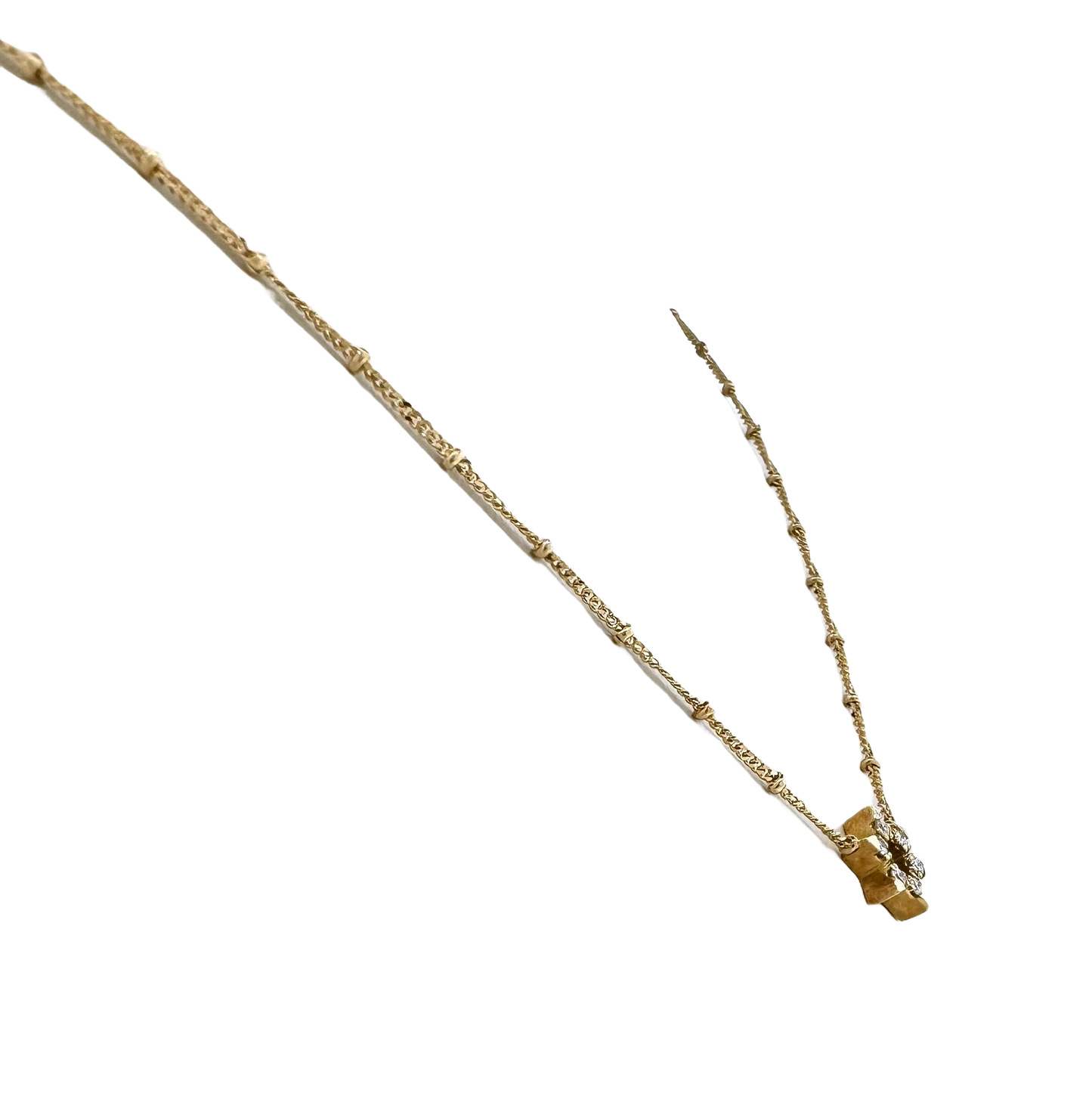 Estate 14k + Diamond Star of David Necklace