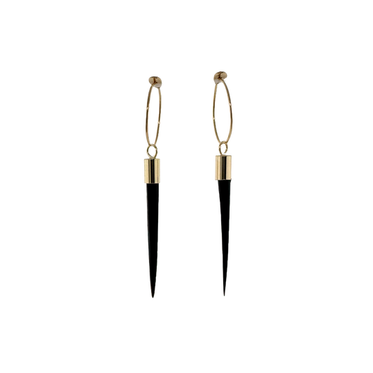 14k + Porcupine Quill Hoop Earrings