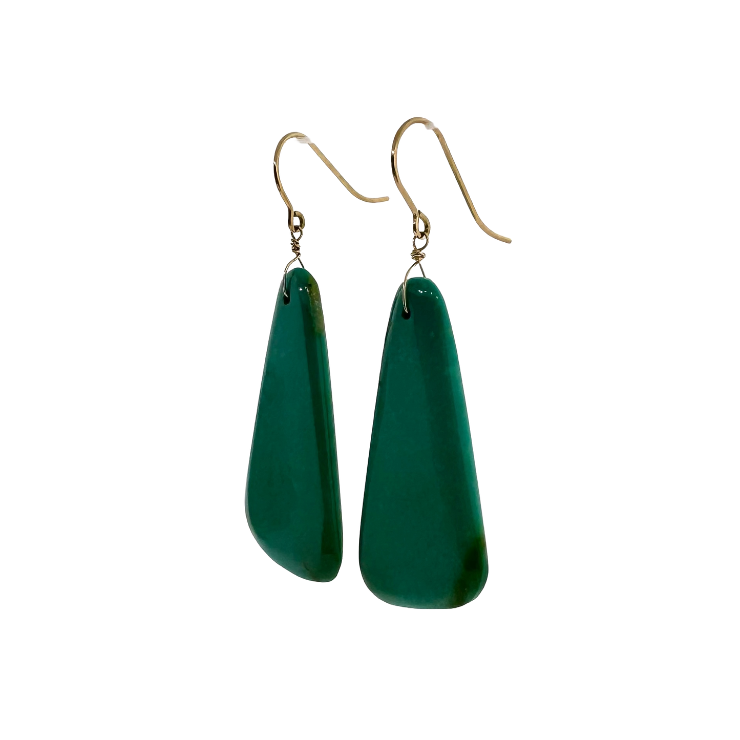 14k + Turquoise Slab Earrings